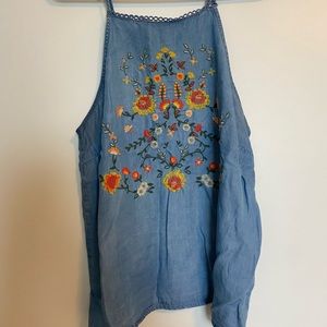 Embroidered tank top